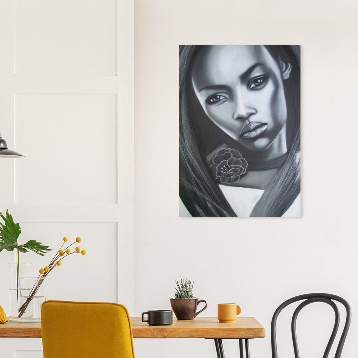 Layana charcoal portrait giclée print of a woman's face